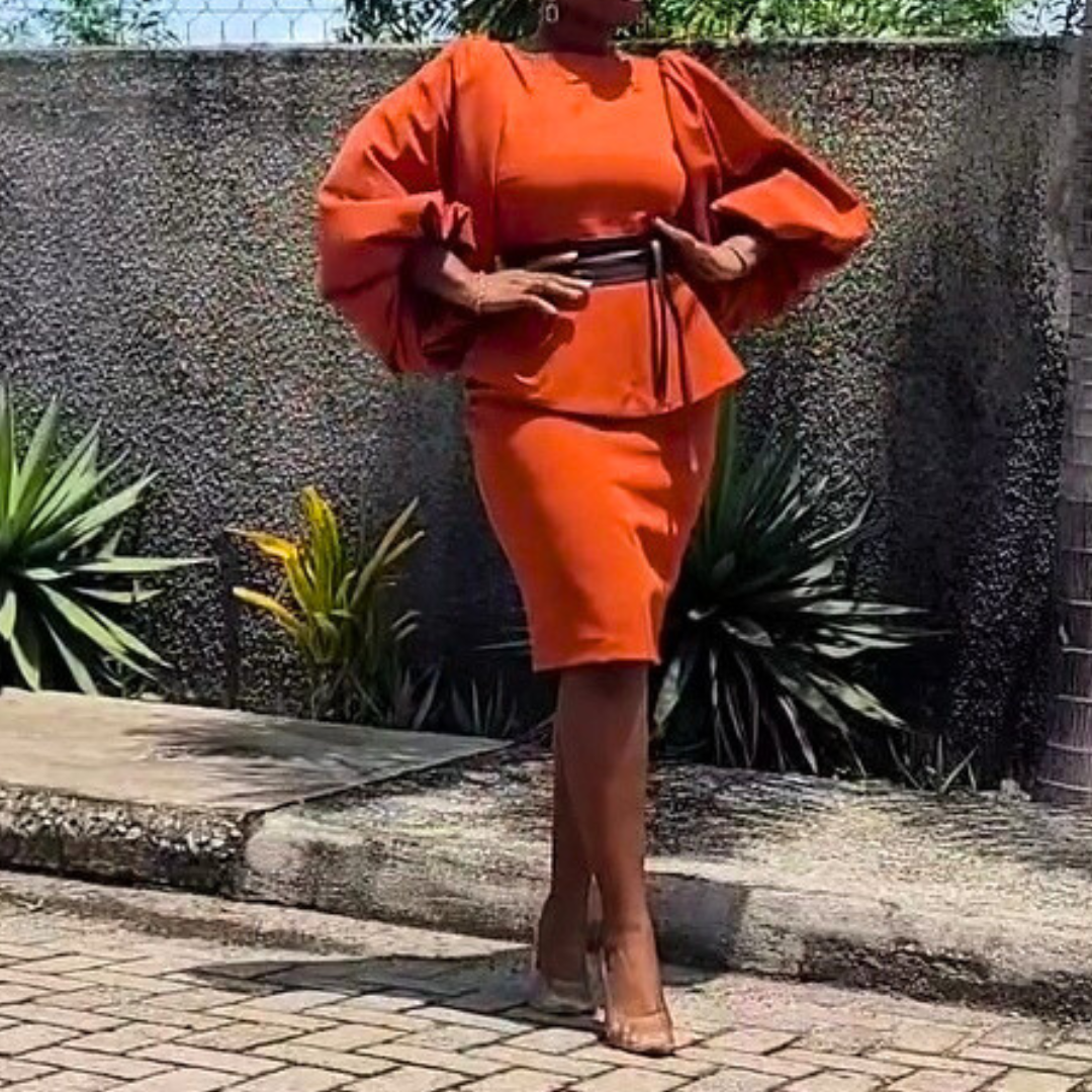 Nenye Skirt Set - Burnt Orange