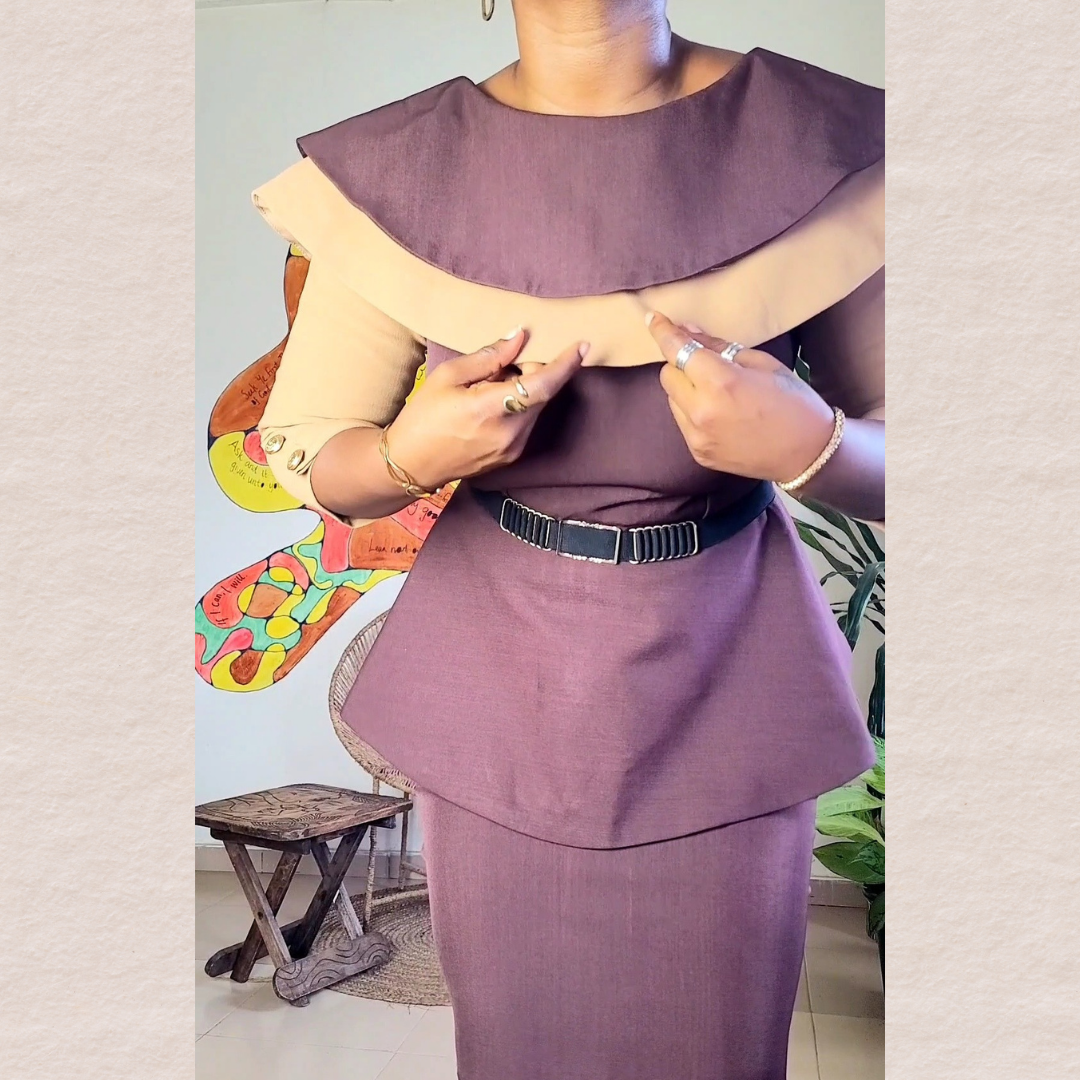 .Adeola Cape Skirt Set