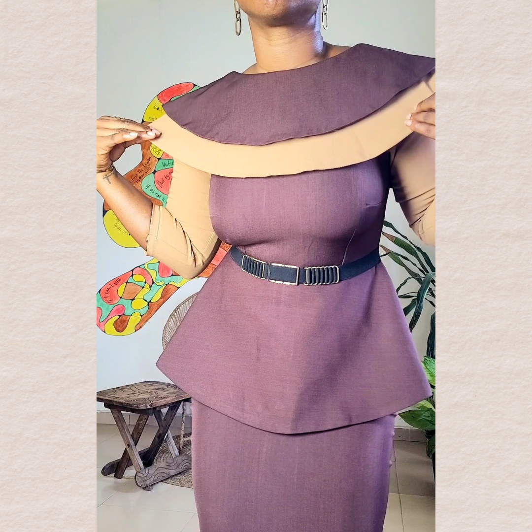 .Adeola Cape Skirt Set