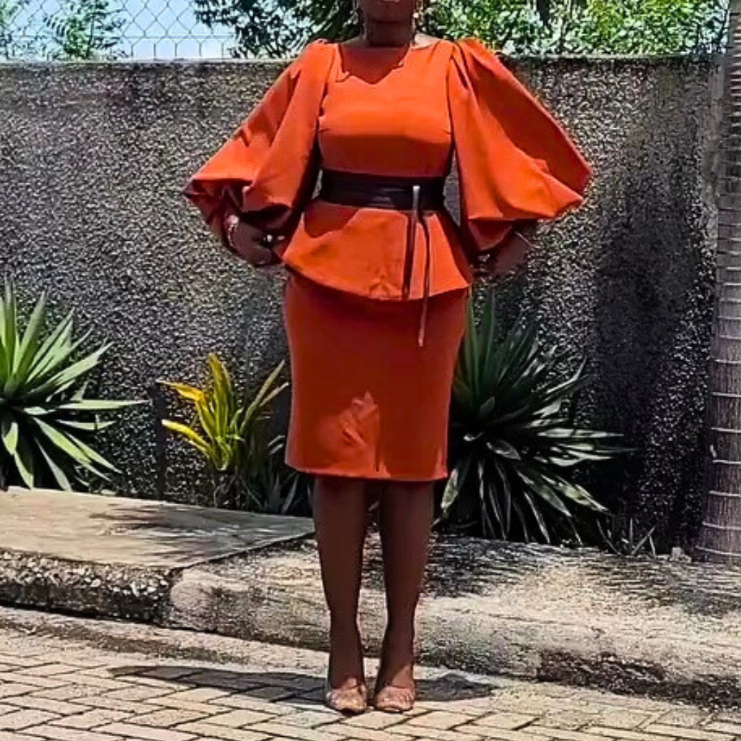 Nenye Skirt Set - Burnt Orange