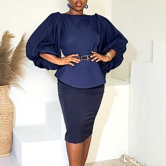 Nenye Skirt Set - Navy