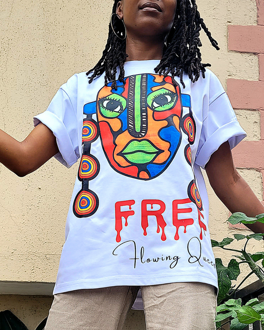 Free Flowing Queen T-Shirt  - White