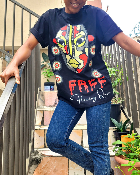 Free Flowing Queen T-Shirt  - Black