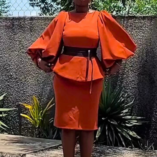 Nenye Skirt Set - Burnt Orange